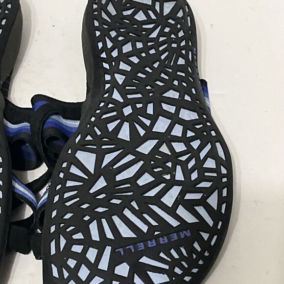 Merrell Zinnia Stretchy Strap Toe Sandals Leather Black Twilight Blue Women US9 - Picture 7 of 7